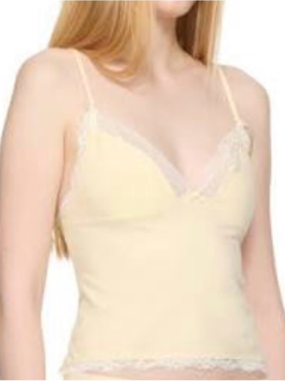 SKIMS Cotton Jersey Lace Camisole Tank Top - Butter - rare color! Sz M